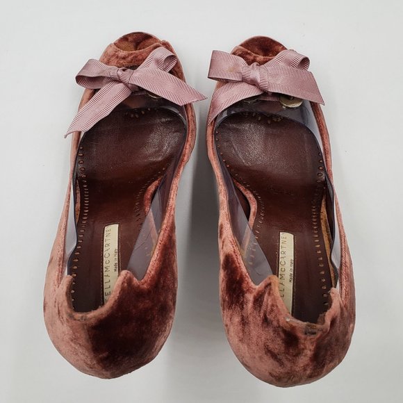 Stella McCartney Crushed Velvet Peep-toe Pumps - Picture 13 of 16